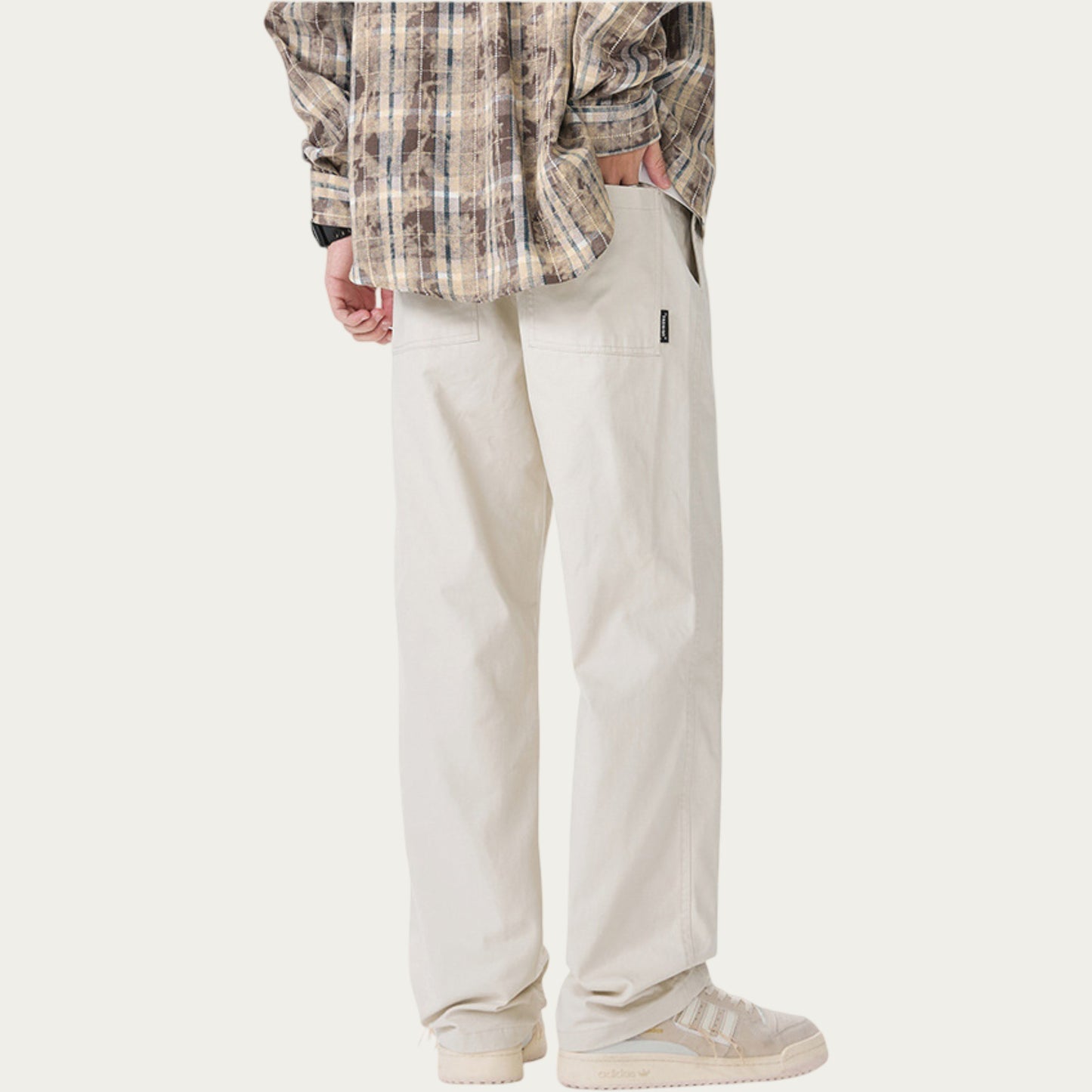 Men's Relaxed Fit Drawstring Pants with Elastic Waist and Straight Leg Silhouette