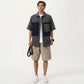 Men's Short Sleeve Button Front Overshirt with Chest Pocket and Relaxed Structured Fit