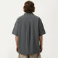 Men's Short Sleeve Button Front Overshirt with Chest Pocket and Relaxed Structured Fit