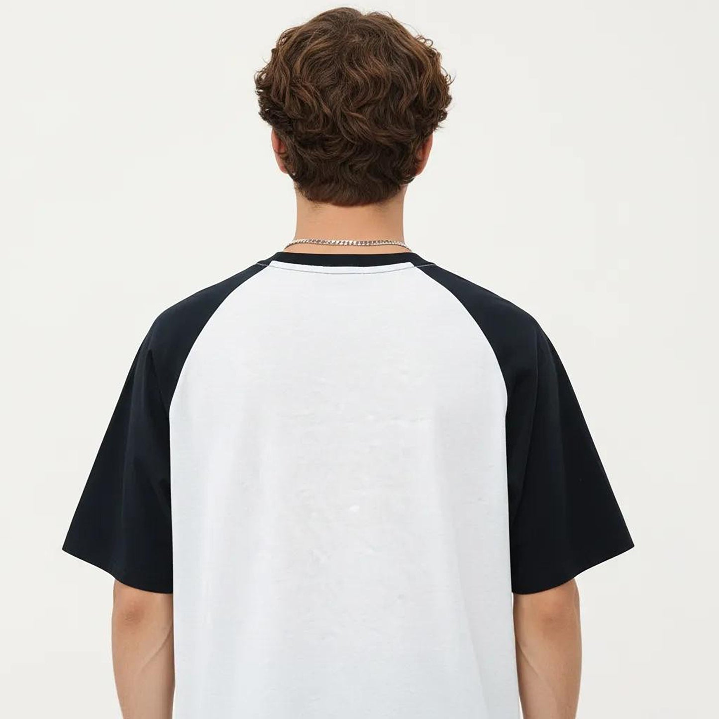 Men's Raglan Short Sleeve Crewneck T-Shirt with Contrast Sleeves