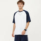 Men's Raglan Short Sleeve Crewneck T-Shirt with Contrast Sleeves