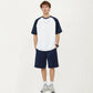 Men's Raglan Short Sleeve Crewneck T-Shirt with Contrast Sleeves