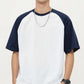 Men's Raglan Short Sleeve Crewneck T-Shirt with Contrast Sleeves