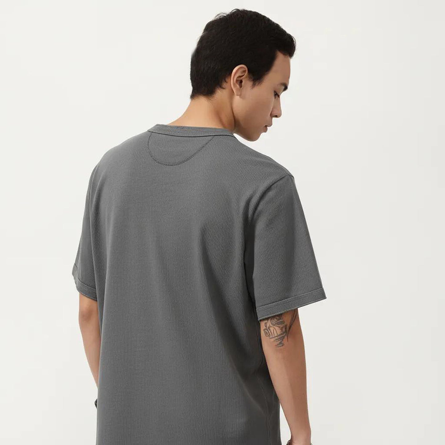 Men's Short Sleeve Henley T-Shirt with Button Placket