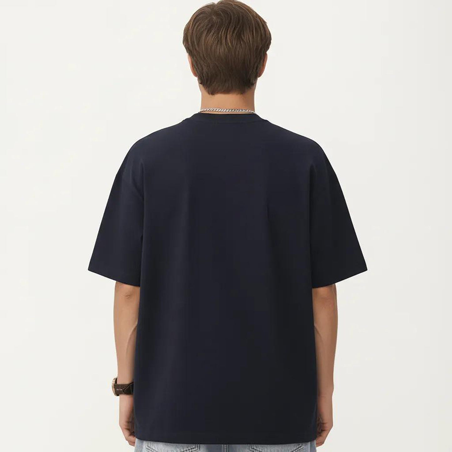 Men's Short Sleeve Graphic T-Shirt with Minimal Embroidered Details