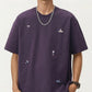 Men's Short Sleeve Graphic T-Shirt with Minimal Embroidered Details