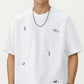Men's Short Sleeve Graphic T-Shirt with Minimal Embroidered Details