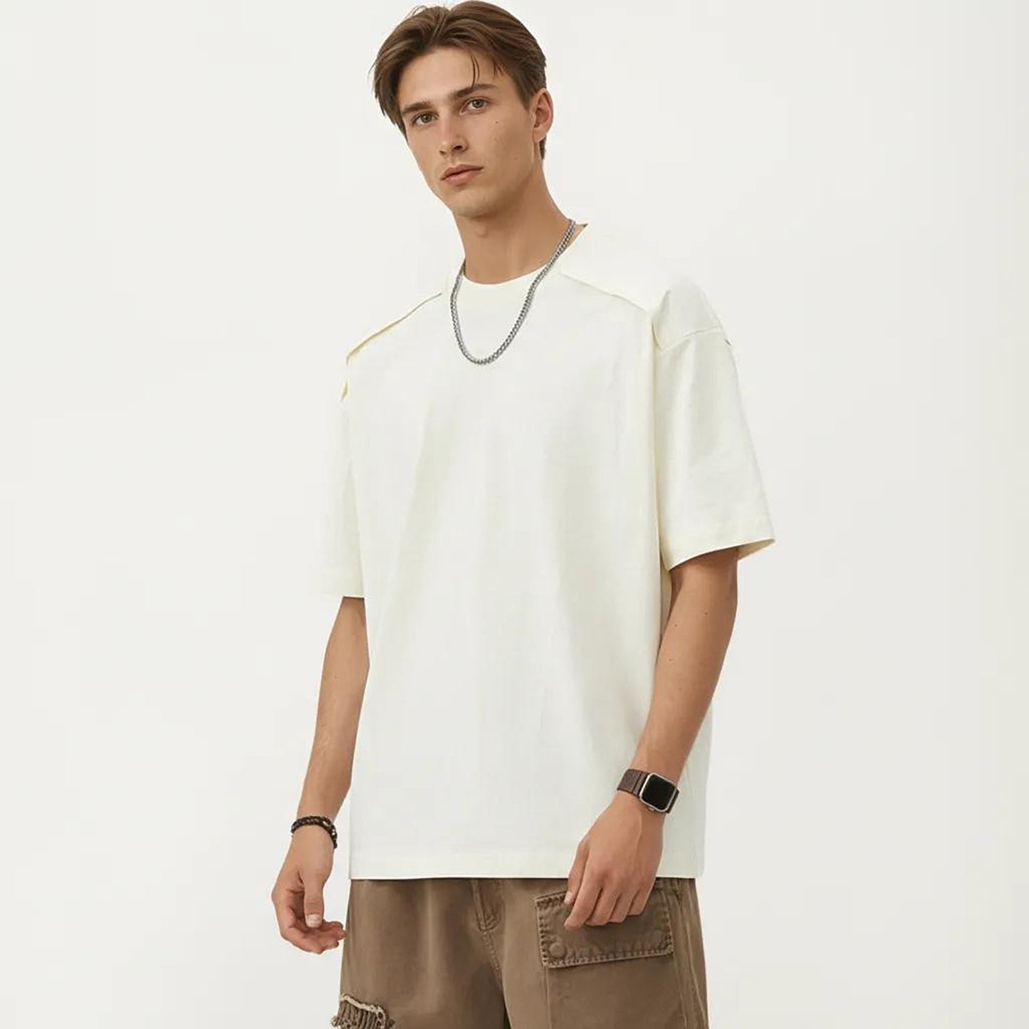 Men's Short Sleeve Crew Neck Essential T-Shirt with Relaxed Fit