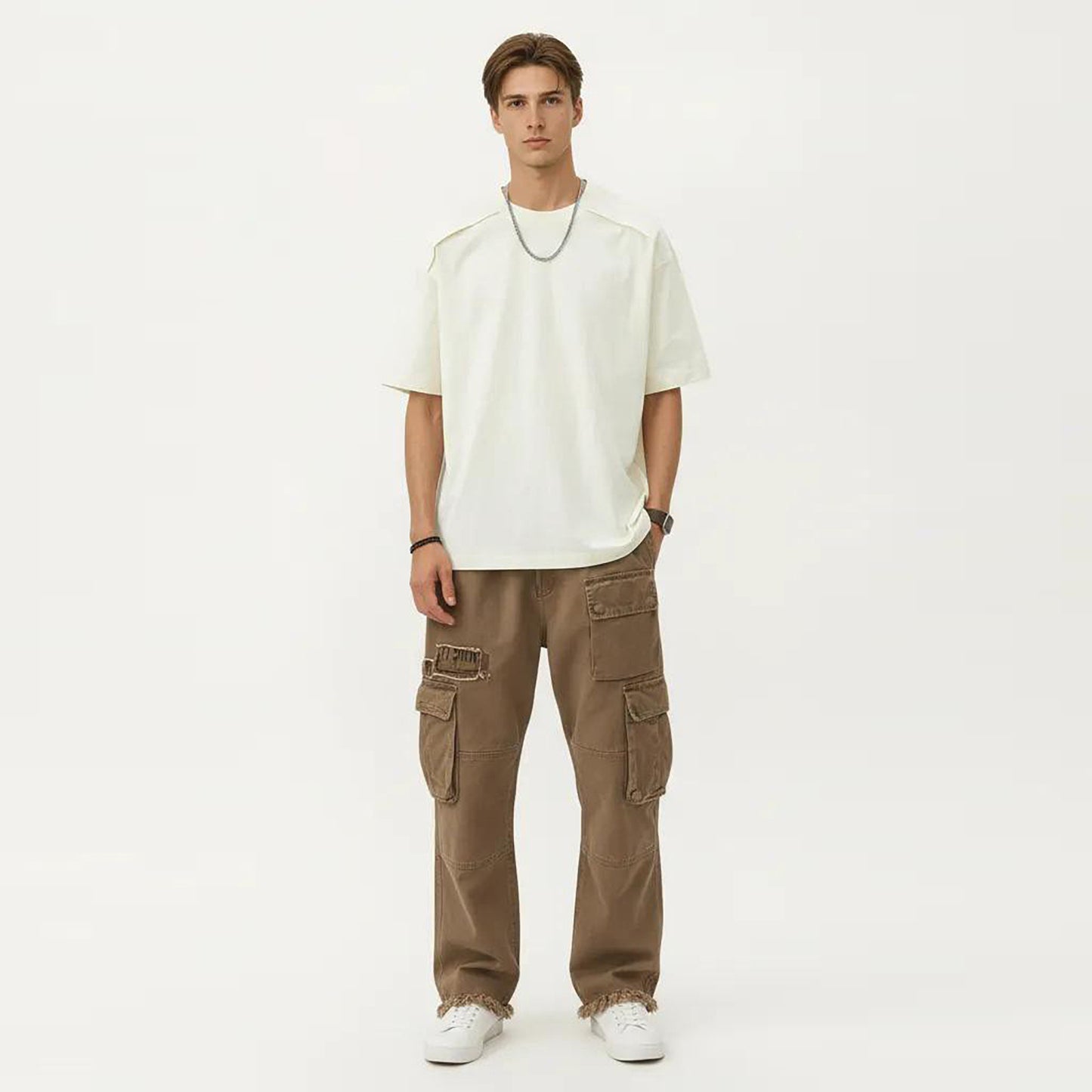 Men's Short Sleeve Crew Neck Essential T-Shirt with Relaxed Fit