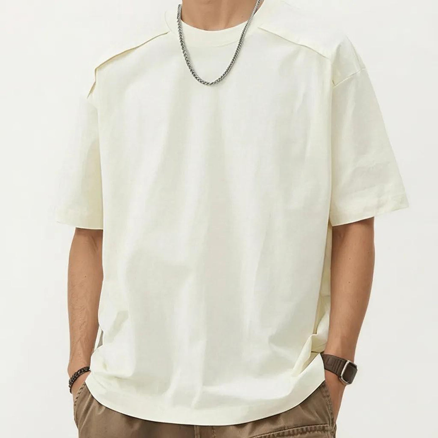 Men's Short Sleeve Crew Neck Essential T-Shirt with Relaxed Fit