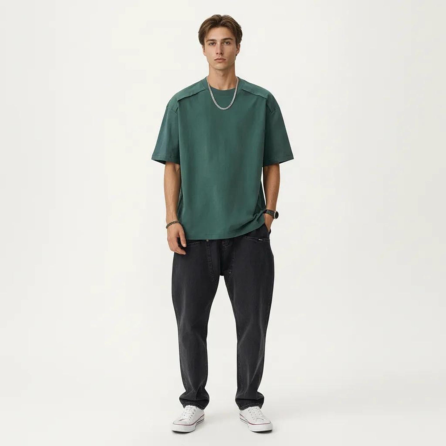 Men's Short Sleeve Crew Neck Essential T-Shirt with Relaxed Fit