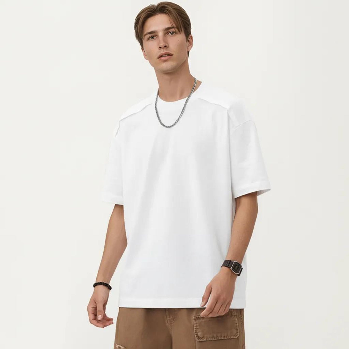 Men's Short Sleeve Crew Neck Essential T-Shirt with Relaxed Fit