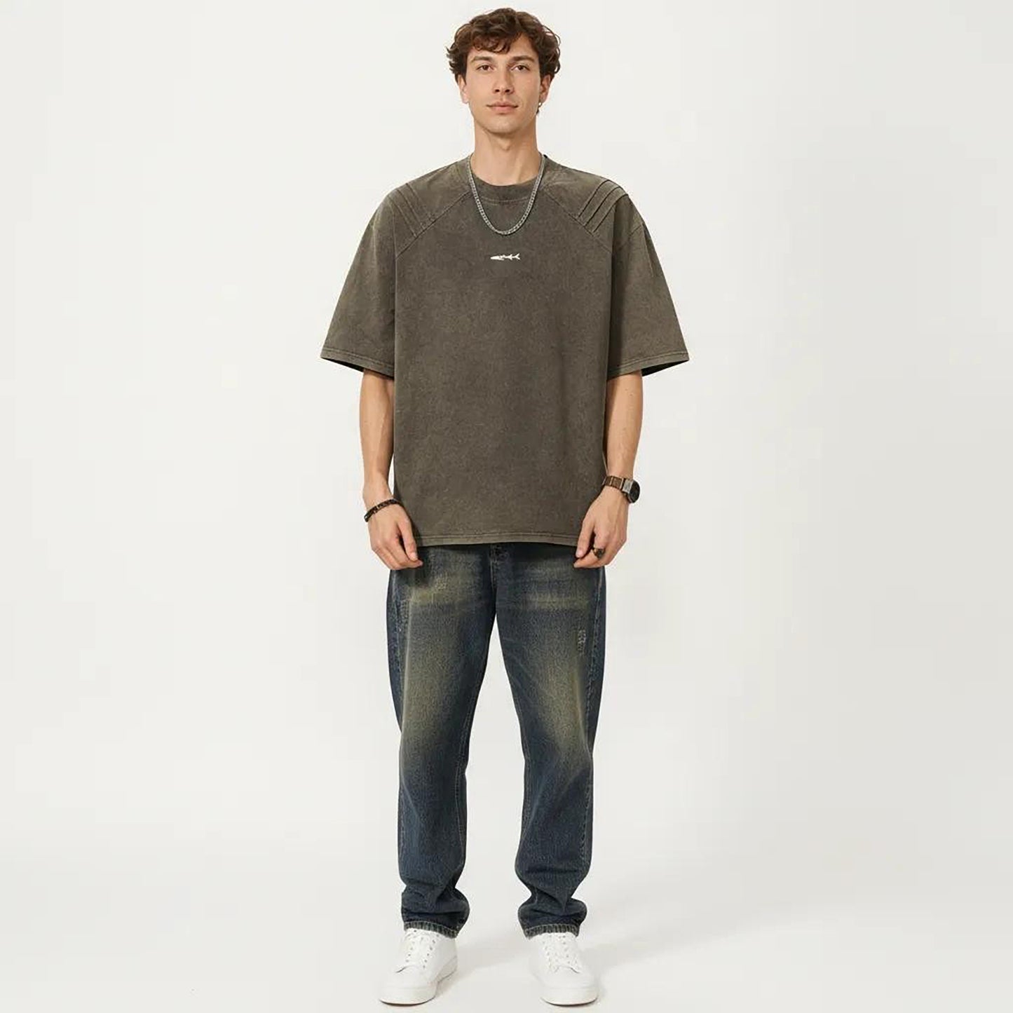 Men's Short Sleeve Crew Neck Graphic T-Shirt with Relaxed Fit
