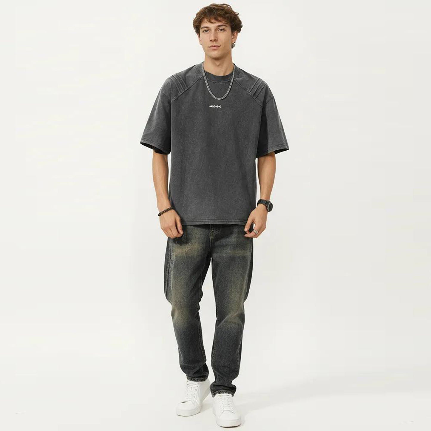 Men's Short Sleeve Crew Neck Graphic T-Shirt with Relaxed Fit