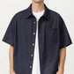 Men's Short Sleeve Button Front Shirt with Chest Pocket and Relaxed Fit