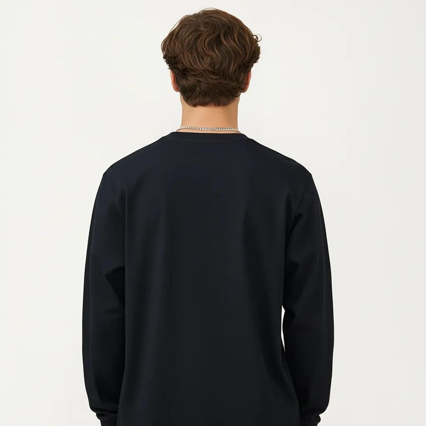 Men's Long Sleeve Crew Neck Pullover Top with Relaxed Fit and Soft Knit Feel