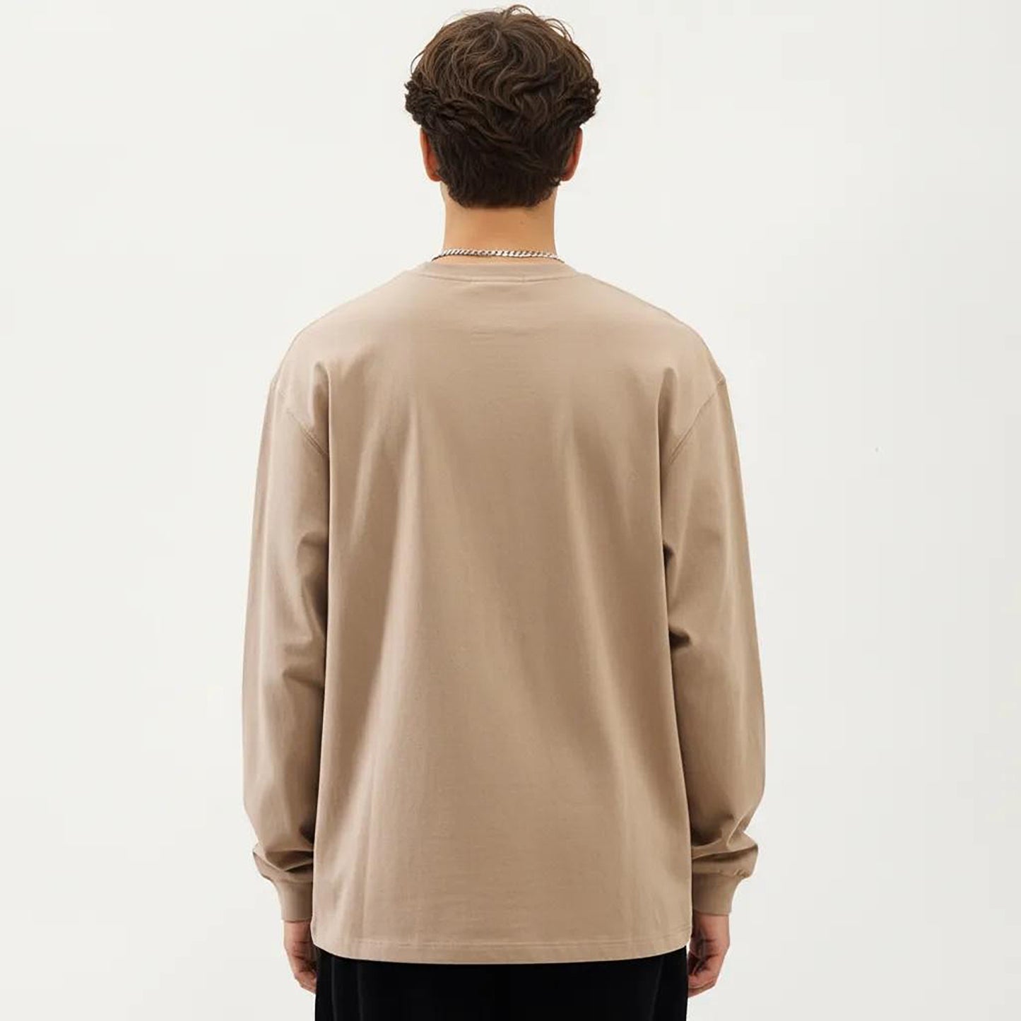 Men's Long Sleeve Crew Neck Pullover Top with Relaxed Fit and Soft Knit Feel