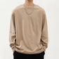 Men's Long Sleeve Crew Neck Pullover Top with Relaxed Fit and Soft Knit Feel