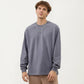 Men's Long Sleeve Crew Neck Pullover Top with Relaxed Fit and Soft Knit Feel