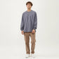 Men's Long Sleeve Crew Neck Pullover Top with Relaxed Fit and Soft Knit Feel