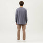 Men's Long Sleeve Crew Neck Pullover Top with Relaxed Fit and Soft Knit Feel