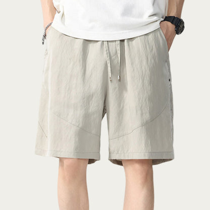 Men's Drawstring Waist Relaxed Fit Casual Shorts with Lightweight Woven Feel