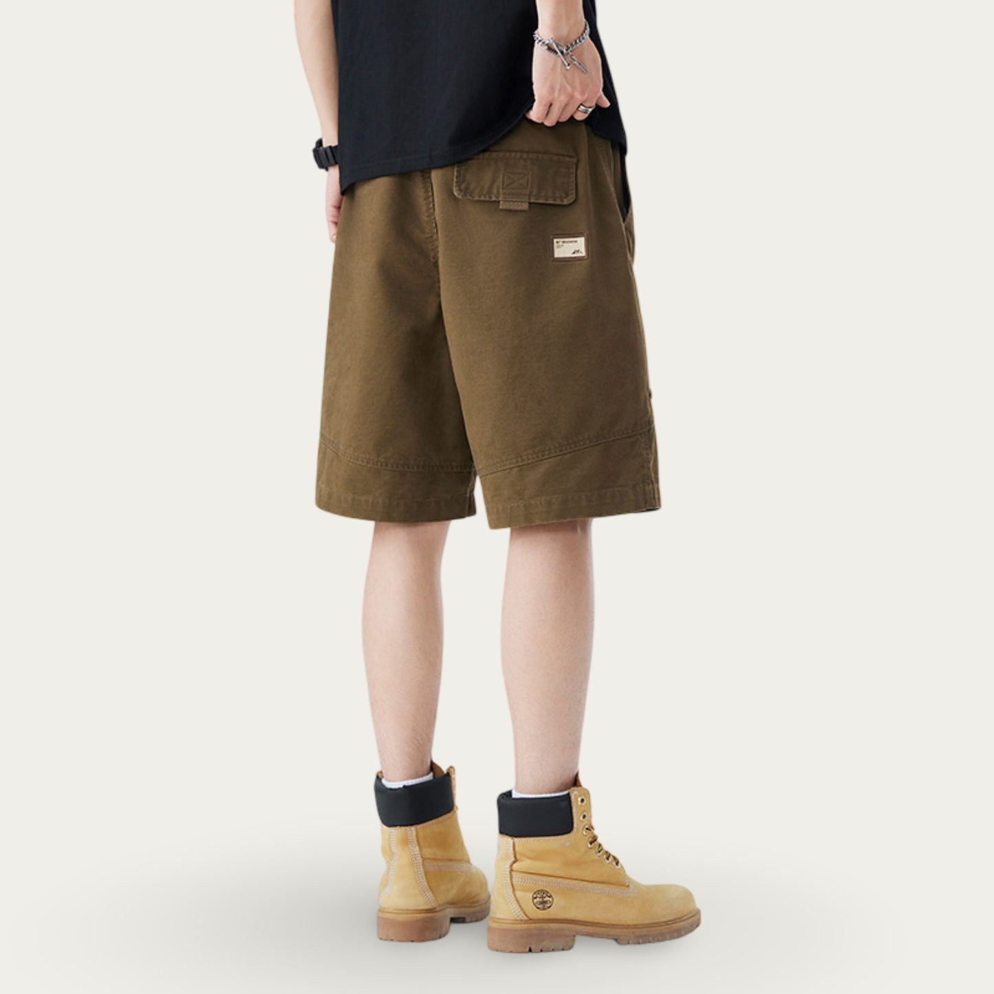 Men's Drawstring Waist Utility Casual Shorts with Relaxed Fit