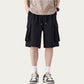Men's Drawstring Waist Cargo Utility Casual Shorts with Relaxed Fit