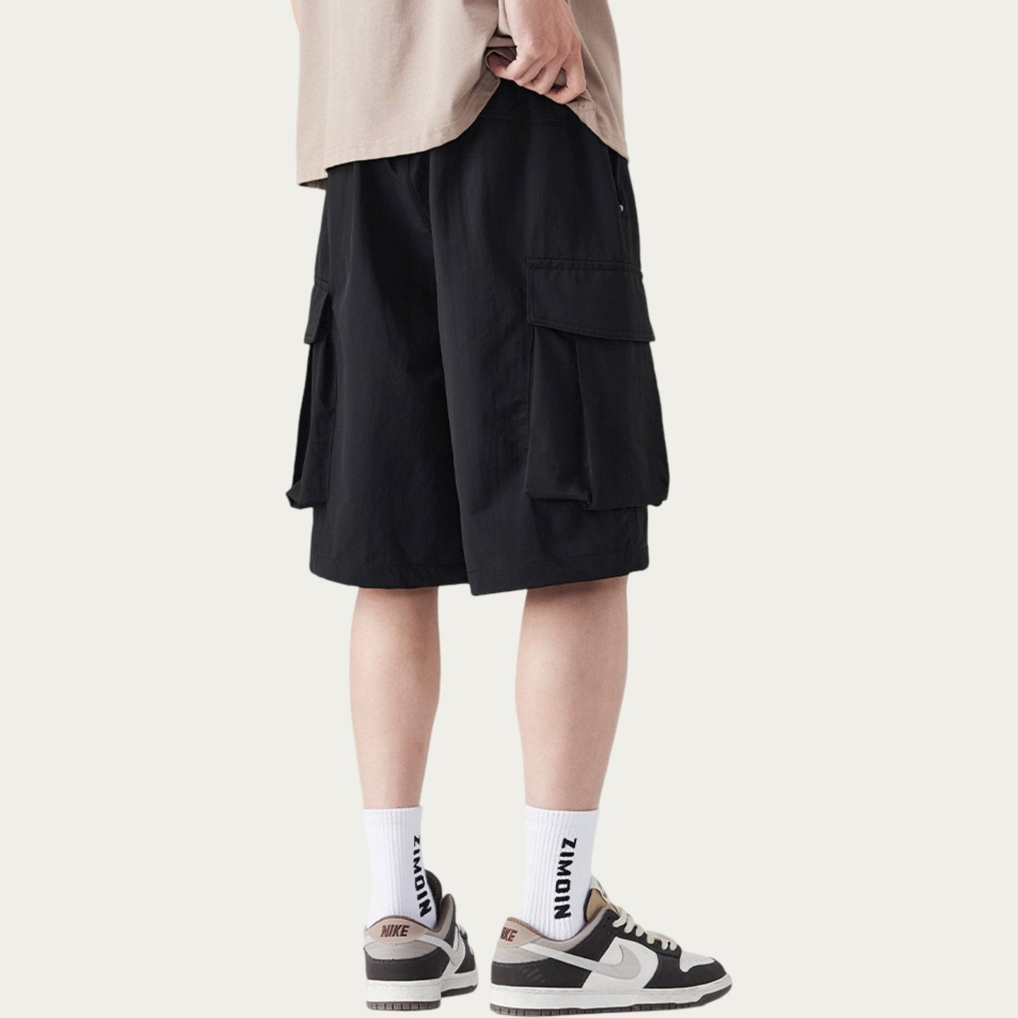 Men's Drawstring Waist Cargo Utility Casual Shorts with Relaxed Fit