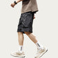 Men's Drawstring Waist Zip Pocket Utility Cargo Shorts with Relaxed Fit