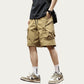 Men's Drawstring Waist Zip Pocket Utility Cargo Shorts with Relaxed Fit