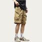Men's Drawstring Waist Zip Pocket Utility Cargo Shorts with Relaxed Fit