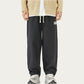 Men's Relaxed Fit Straight Leg Drawstring Pants with Soft Knit Texture