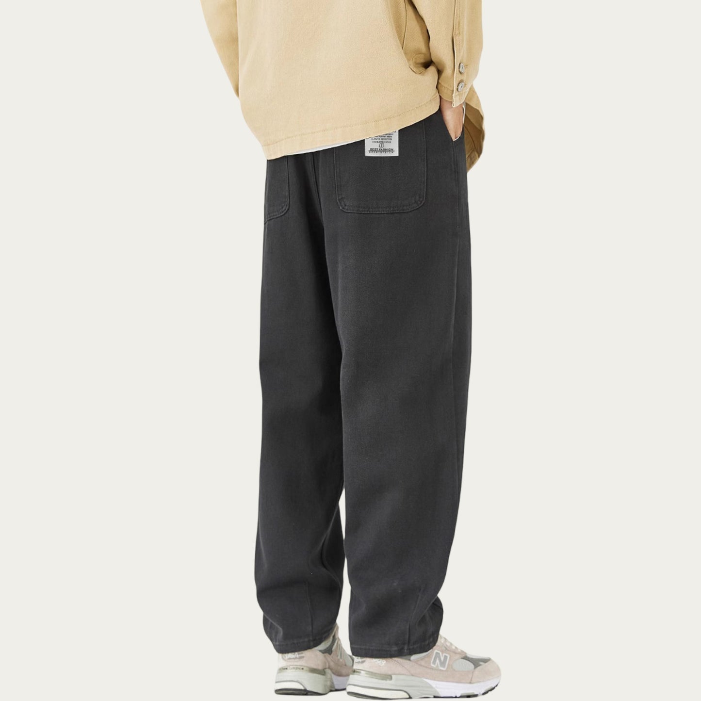 Men's Relaxed Fit Straight Leg Drawstring Pants with Soft Knit Texture