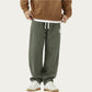 Men's Relaxed Fit Straight Leg Drawstring Pants with Soft Knit Texture