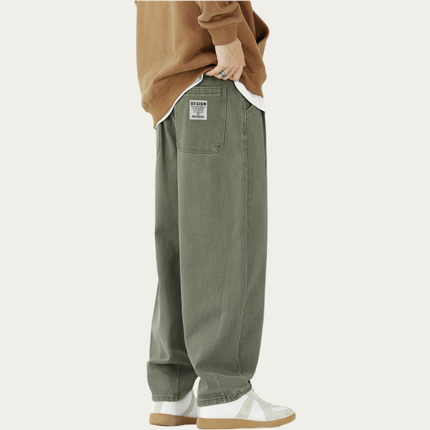 Men's Relaxed Fit Straight Leg Drawstring Pants with Soft Knit Texture