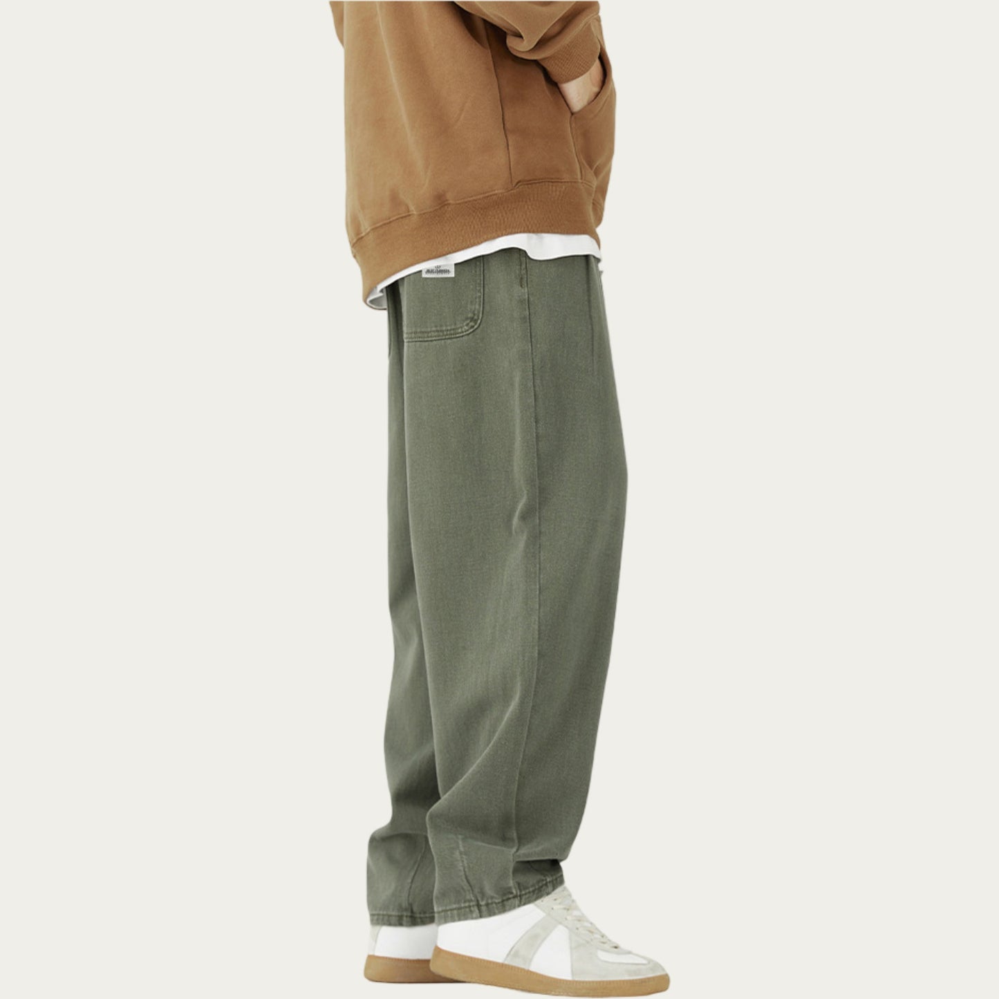 Men's Relaxed Fit Straight Leg Drawstring Pants with Soft Knit Texture