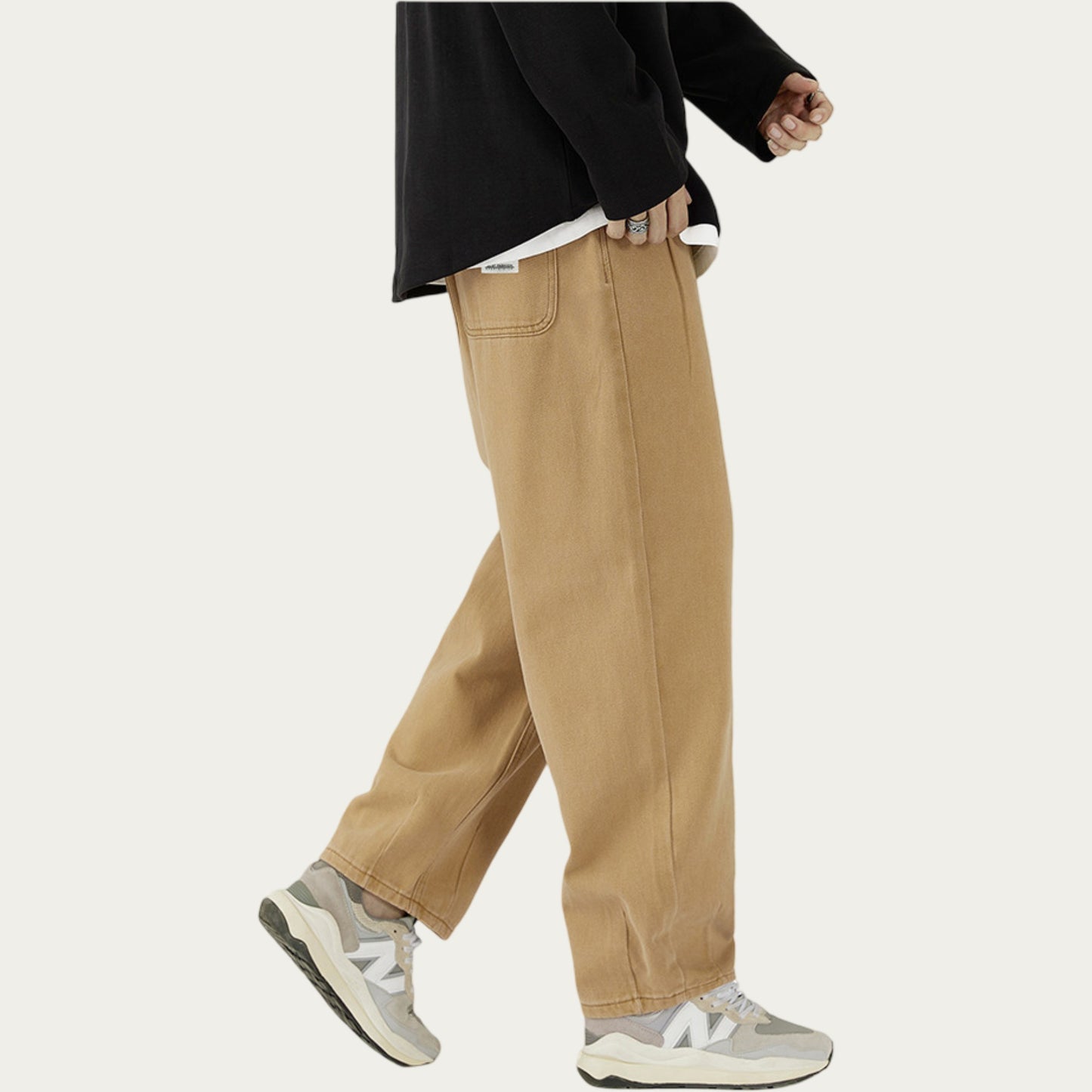 Men's Relaxed Fit Straight Leg Drawstring Pants with Soft Knit Texture