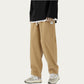 Men's Relaxed Fit Straight Leg Drawstring Pants with Soft Knit Texture