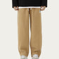 Men's Relaxed Fit Straight Leg Drawstring Pants with Soft Knit Texture