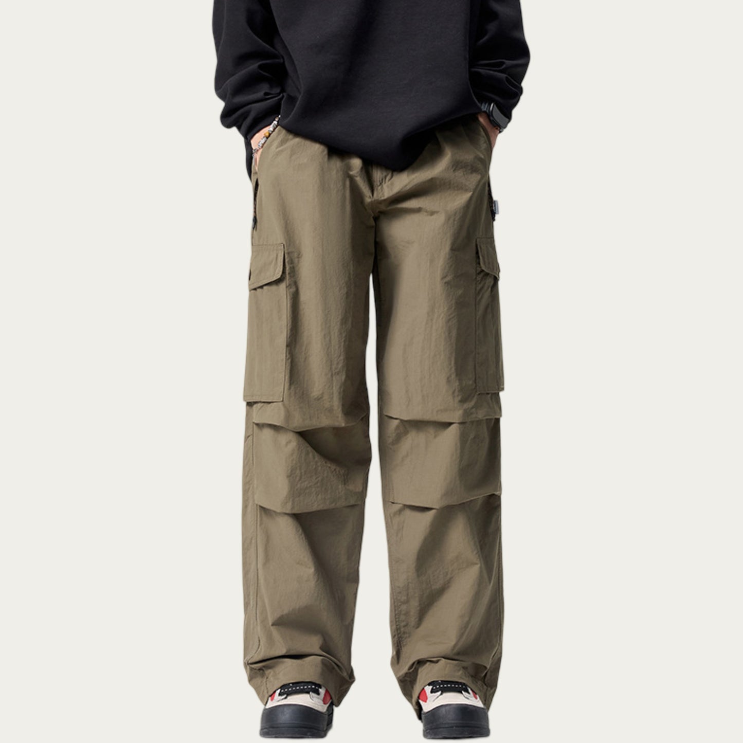 Men's Relaxed Fit Utility Cargo Pants with Multi Pocket Design