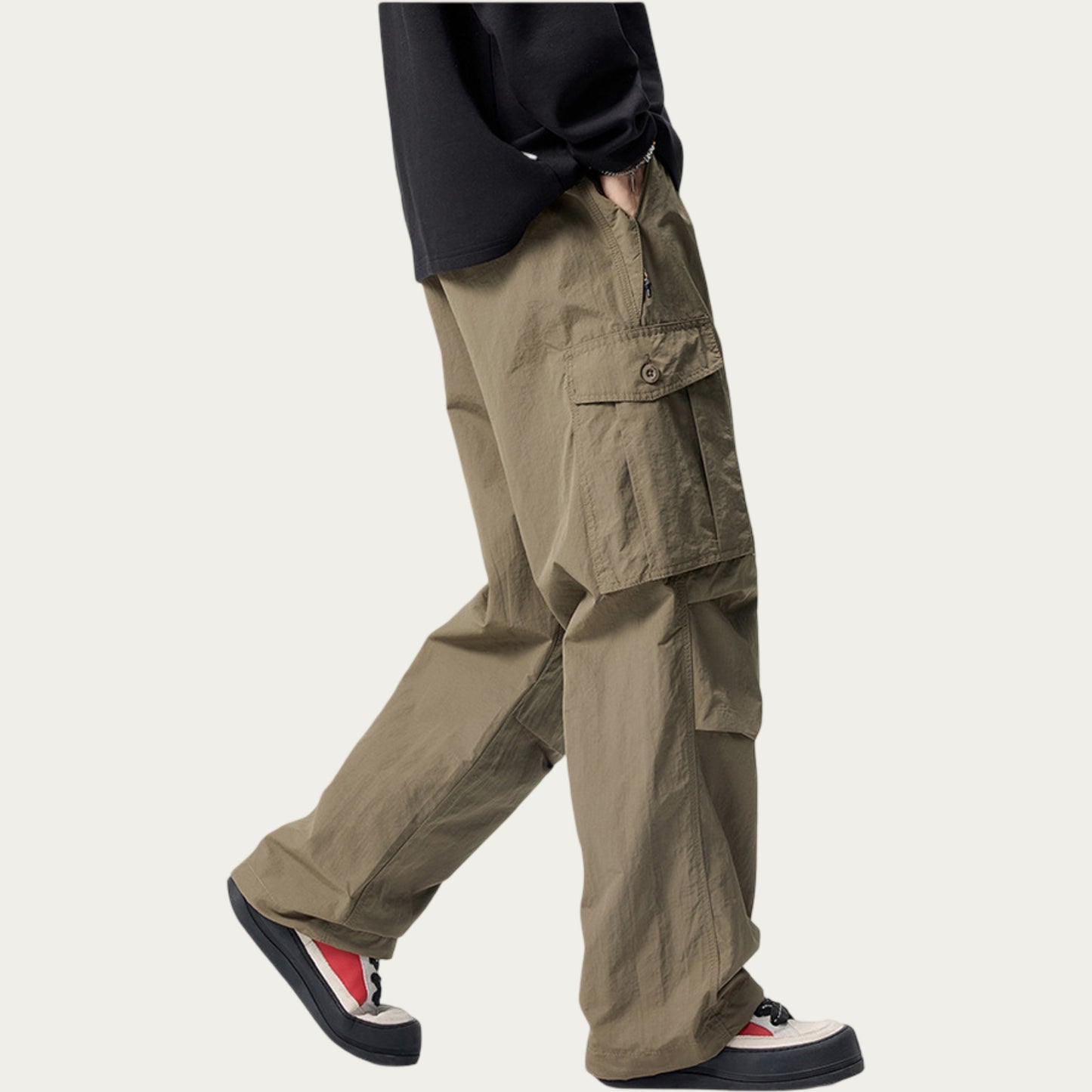 Men's Relaxed Fit Utility Cargo Pants with Multi Pocket Design