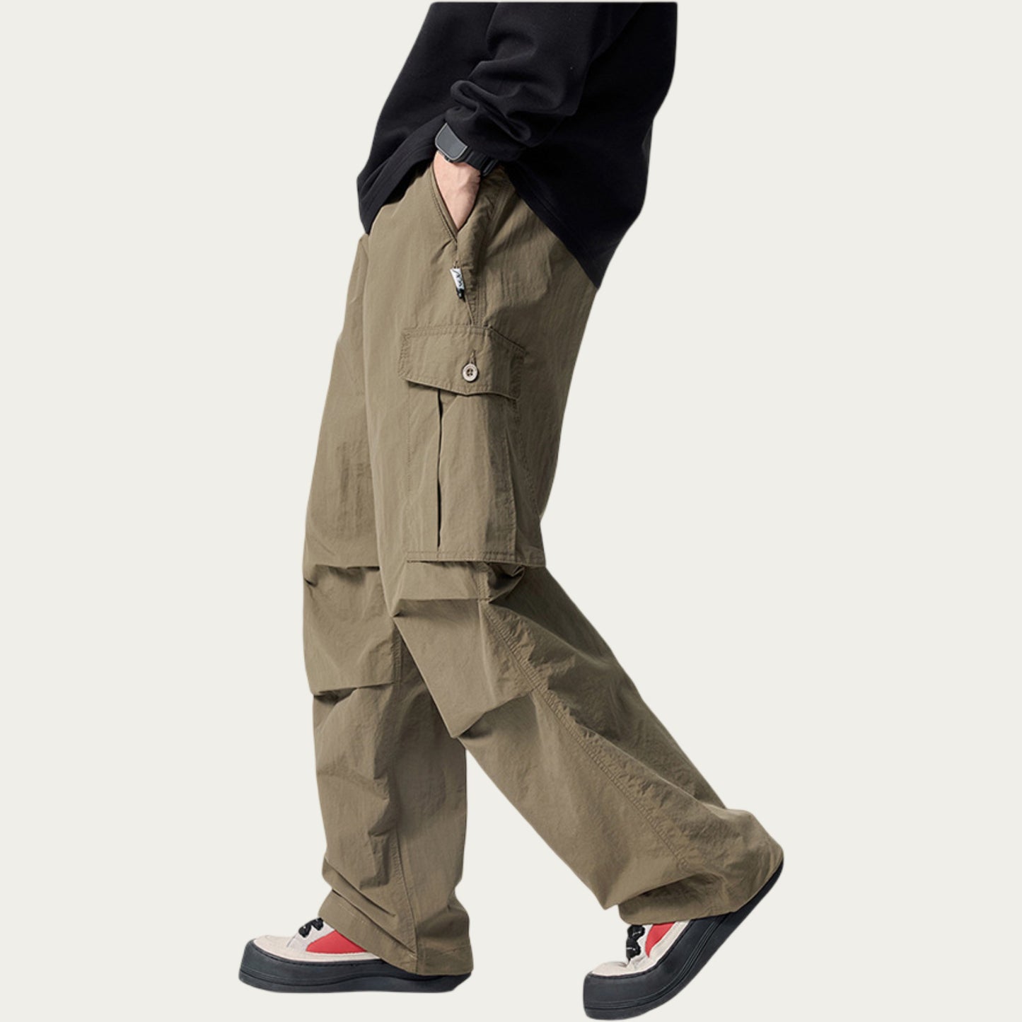 Men's Relaxed Fit Utility Cargo Pants with Multi Pocket Design