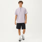 Men's Short Sleeve Athletic T-Shirt with Half Zip Mock Neck Contrast Panels Breathable Lightweight