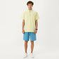 Men's Short Sleeve Athletic T-Shirt with Half Zip Mock Neck Contrast Panels Breathable Lightweight