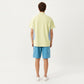 Men's Short Sleeve Athletic T-Shirt with Half Zip Mock Neck Contrast Panels Breathable Lightweight