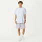 Men's Short Sleeve Athletic T-Shirt with Contrast Shoulder Panels Lightweight Breathable