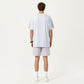 Men's Short Sleeve Athletic T-Shirt with Contrast Shoulder Panels Lightweight Breathable