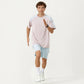 Men's Short Sleeve Athletic T-Shirt with Contrast Shoulder Panels Lightweight Breathable