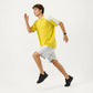 Men's Short Sleeve Athletic T-Shirt with Contrast Shoulder Panels Lightweight Breathable